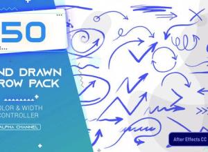 AE模板-50组动态图形手绘箭头动画 Hand Drawn Arrows Pack