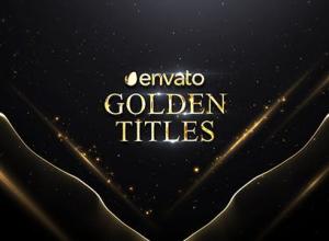 AE模板-金色粒子线条背景文字宣传片头 Golden Titles