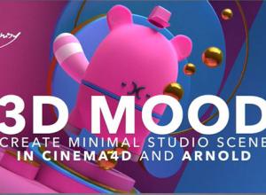 C4D与Arnold渲染器多彩场景实例制作视频教程