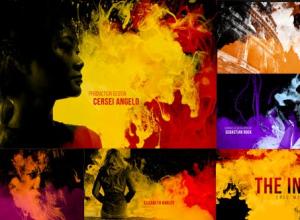 AE模板-抽象彩色水墨滴落图文开场片头 The Ink Opener