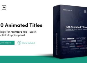 AE模板+PR预设-100组文字标题排版动画预设 Mogrt Titles v2 - 100 Animated Titles