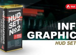 AE模板-科技感信息图表HUD元素动画 Infographics HUD Set 2