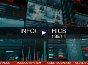 AE模板-科技感信息图表HUD智能图形动画 Infographics HUD Smart Graphics