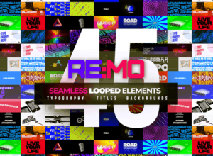 AE模板-背景无缝无限循环文字元素动画 REMO – Looped Elements
