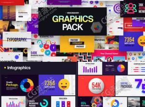 AE脚本-社交人名字幕条文字标题排版图形背景转场Logo动画包