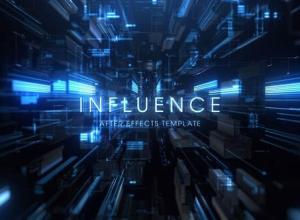 AE模板-E3D科技感三维发光线路游戏电影开场 Influence