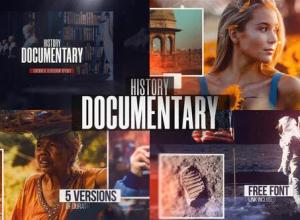 AE模板-历史纪录片幻灯片照片回忆相册片头 History Documentary Slideshow