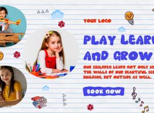 AE模板-12个场景多彩幼儿园儿童在线课程宣传