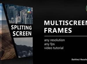 达芬奇预设-14组视频分屏网格画面动画预设 Multiscreen Frames for DaVinci Resolve
