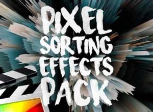 FCPX插件-14种像素立体拉伸排序特效转场预设