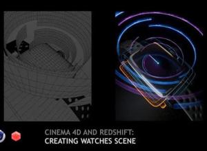C4D Redshift渲染器智能手表建模渲染教程+英文字幕