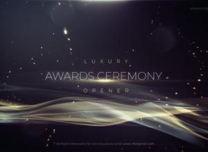 AE模板-时尚金色闪光豪华丝滑粒子开场 Luxury Silky Opener