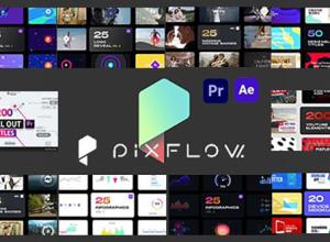 AE/PR脚本-Pixflow合集1000+社交字幕条文字标题排版标注图形背景动画