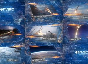 AE模板-科技感网格信息化企业宣传介绍介绍片头 Digital Slideshow