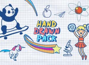 PR模板-卡通手绘元素图形开学返校动画 Back to School Hand Drawn Pack