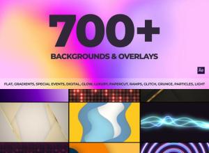 AE脚本-700+抽象彩色渐变无限循环背景动画和叠加元素预设包