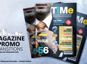 AE模板-时尚杂志宣传片翻页展示动画片头 Magazine Promo – Transitions