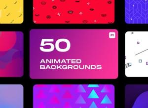 PR脚本-50种多彩设计循环渐变图形背景动画预设