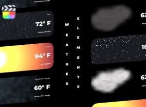 FCPX插件-6个很酷天气预报图标元素动画 Weather Elements
