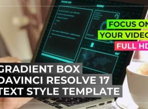 达芬奇预设-图形渐变框文字标题动画 Text Gradient Box