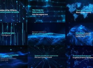 AE模板-科幻线条粒子背景文字标题宣传片头