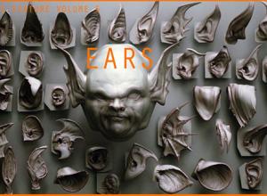 ZBrush 40个概念生物耳朵雕刻笔刷预设 EARS - 40 个 ZBrush VDM