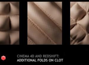 C4D和Redshift布料缝痕细节模拟教程
