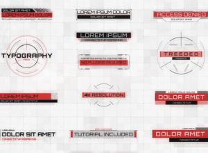 AE模板-科技感HUD文字标题动画 Cinematic HUD Titles