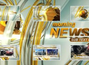AE模板-大气金色电视早间新闻栏目包装 Morning News