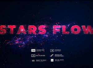 AE模板-多彩漂亮粒子线条生长文字标题介绍开场片头动画