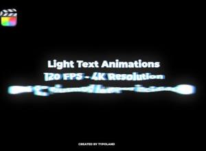 FCPX插件-10组色彩分离文字标题动画 Light Text Animations