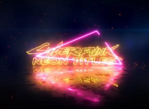 AE模板-炫酷赛博朋克火花粒子logo动画开场 Cyberpunk Neon Title