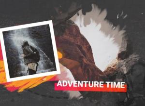 AE模板-假期旅游水墨笔刷遮罩照片相册片头 Travel Hike Opener