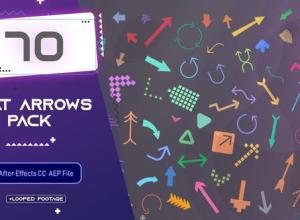 AE模板-70组扁平化箭头动画 Flat Arrows Pack