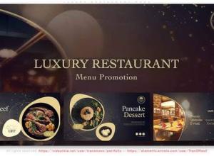 AE模板-豪华餐厅美食烹饪食品菜单价格包装动画 Luxury Restaurant Menu