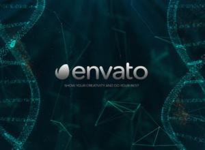 AE模板-科技感粒子生物DNA文字标题片头 DNA