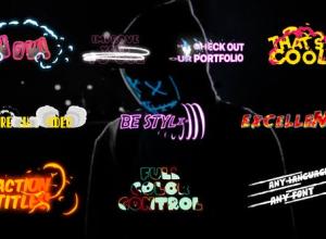 AE模板-多彩卡通火焰流体图形文字标题动画 Action Titles