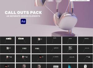 AE模板-68个指示线呼出局部放大文字标题标注动画 Design Call Outs Pack