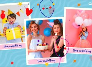 AE模板-生日快乐幻灯片可爱卡通儿童照片相册片头 Happy Birthday Slideshow 2