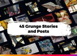 AE模板-45个INS竖屏封面摇滚风格海报设计介绍宣传动画