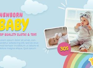 AE模板-秋季宝贝系列卡通儿童婴儿照片视频相册片头