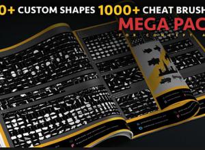 3100+图形概念军舰船机器素描插图自定义形状笔刷预设预设包