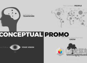 AE模板-创意图形概念宣传片介绍MG片头 Conceptual Promo
