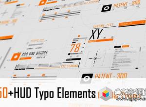 AE模板-250+科技感HUD文字标题排版动画 HUD Typography