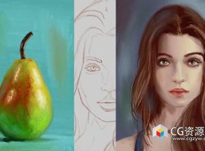 Paintstorm数字绘画花水果脸初学者到高级视频教程