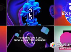 AE模板-6个炫酷多彩文字排版标题动画 Abstract Titles V5 Confusion