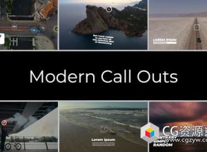 AE模板+PR预设-9组呼叫指示线文字标题动画 Modern Call Outs