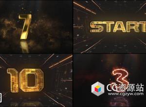 AE模板-大气震撼史诗10秒倒计时动画片头 Countdown Pack