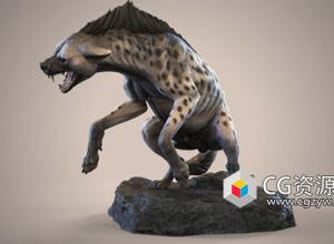 Zbrush 动物雕塑鬣狗训练视频教程+中英文字幕