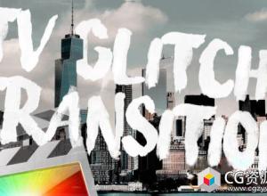 FCPX插件-4K信号损坏视频转场预设 TV Glitch Transition